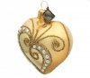 Christmas bauble Heart 5 cm – Pearls on gold